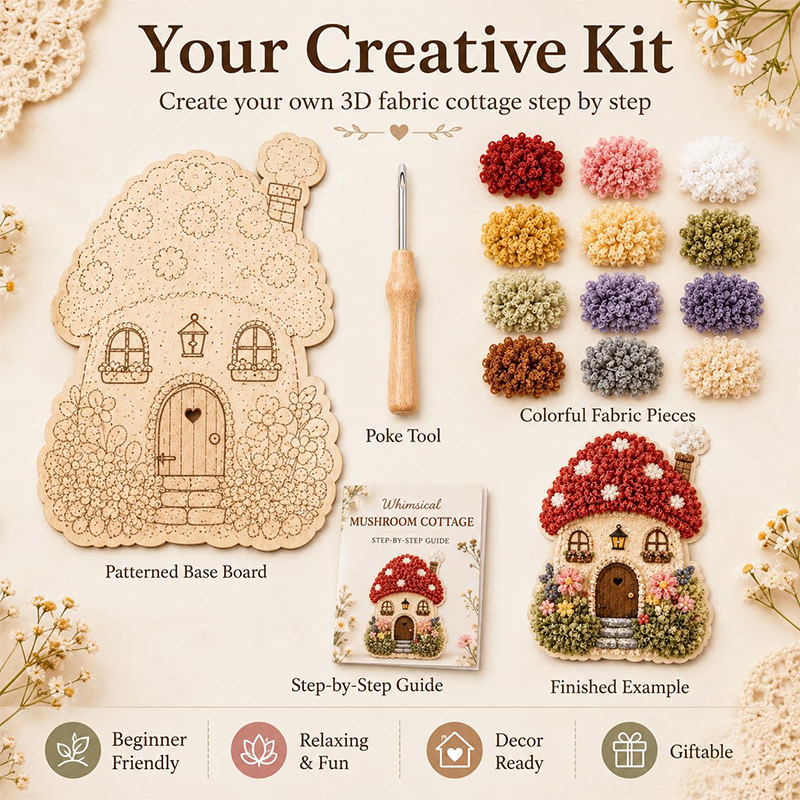 3D Mantar Ev Poke Art DIY Kiti - Tool Set incelemesi ve fiyatı